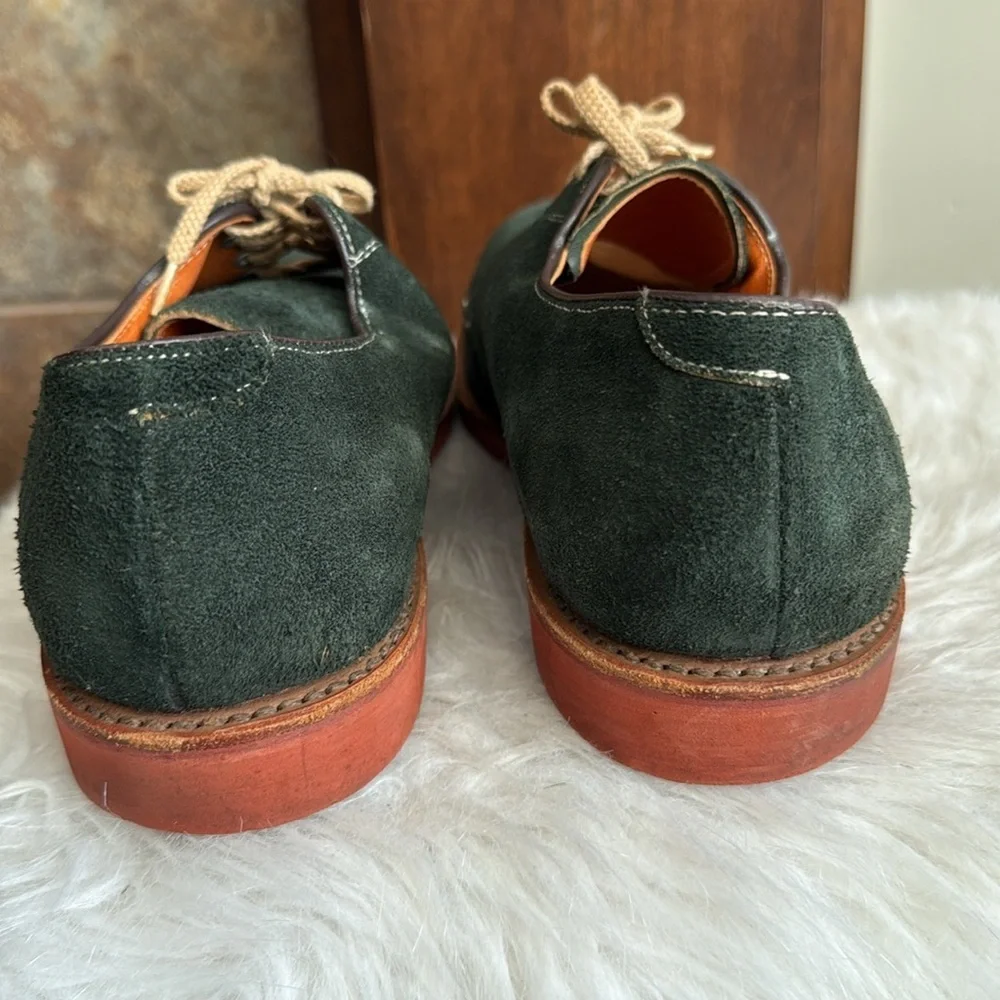 Cole Haan Vibram Classic Lace-Up Suede Oxford Green Suede Shoes size 9.5 D